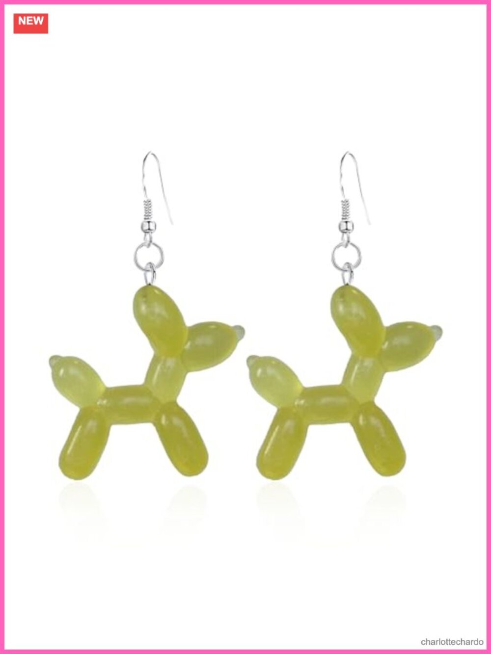 Dog Dangle Earrings Sterling Silver Resin Drop Animal Jewelry Gift
